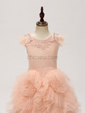 Popular Cute Wedding Party Long Flower Girl Dresses SDP1121