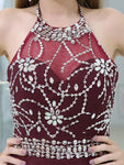 Halter Beaded Chiffon Short Homecoming Dresses SDP1126