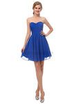 Simple Blue Strapless Backless Chiffon A-line Short Homecoming Dresses XDM1146