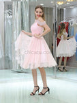 Pink Lace Pretty Short Homecoming Dresses SDP1128