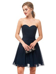 Discount Dark Blue Sweetheart Chiffon A Line Short Homecoming Dresses XDM1145