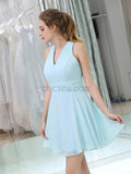 Simple Sleeveless Criss-cross Chiffon A Line Short Homecoming Dresses XDM1165