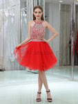 Two Pieces Beaded Short Homecoming Dresses SDP1132