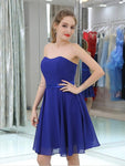 Simple Strapless Lace Up A Line Chiffon Short Homecoming Dresses XDM1157