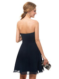 Discount Dark Blue Sweetheart Chiffon A Line Short Homecoming Dresses XDM1145