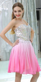 Sweetheart Gradient Beaded Short Homecoming Dresses SDP1133