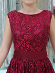 Unique Burgundy Lace Cap Sleeves A Line Short Homecoming Dresses XDM1158