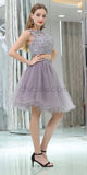 Two Pieces Lace Tulle Short Homecoming Dresses SDP1125