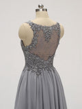 Unique Grey Lace Top A Line Chiffon Short Homecoming Dresses XDM1119