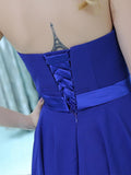 Simple Strapless Lace Up A Line Chiffon Short Homecoming Dresses XDM1157