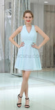 Simple Sleeveless Criss-cross Chiffon A Line Short Homecoming Dresses XDM1165