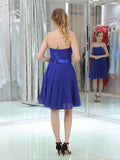 Simple Strapless Lace Up A Line Chiffon Short Homecoming Dresses XDM1157