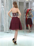 Halter Beaded Chiffon Short Homecoming Dresses SDP1126