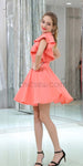 Fashion Irregular Satin A Line With Ruffles Short Homecoming Dresses XDM1164