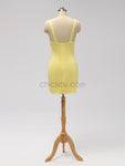 Yellow Simple Cheap Short Homecoming Dress SDP1116