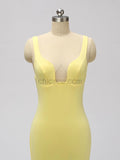 Yellow Simple Cheap Short Homecoming Dress SDP1116