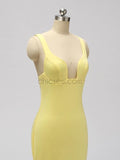 Yellow Simple Cheap Short Homecoming Dress SDP1116