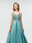 Gorgeous Taffeta A-line Beaded Backless Prom Dress, YKX003