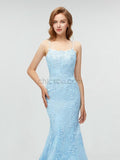 Stunning Mermaid Lace Cross Back Sexy Prom Dress, YKX005