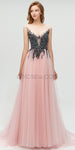 Gorgeous A-line Beaded Cap Sleeve Tulle Prom Dress, YKX009