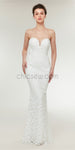 Simple White Sweetheart Lace Floor Length Mermaid Long Evening Prom Dresses, XDM1138