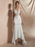 Unique Applique High Low Long Wedding Dresses SDP1136