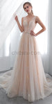 A-line Lace Up Back Long Evening Prom Dresses SDP1150