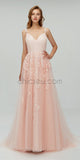 Tulle Applique Sweetheart A-line Long Prom Dresses SDP1115