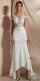 Unique Applique High Low Long Wedding Dresses SDP1136