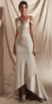 Unique Applique High Low Long Wedding Dresses SDP1136