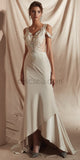 Unique Applique High Low Long Wedding Dresses SDP1136