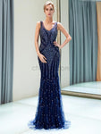 Mermaid Heavy Beaded Sleeveless Long Prom Dresses SDP1158