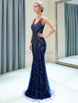 Mermaid Heavy Beaded Sleeveless Long Prom Dresses SDP1158