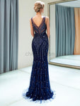 Mermaid Heavy Beaded Sleeveless Long Prom Dresses SDP1158