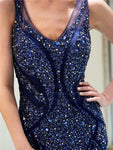 Mermaid Heavy Beaded Sleeveless Long Prom Dresses SDP1158