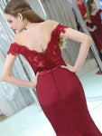 Off the Shoulder Lace Mermaid Long Prom Bridesmaid Dresses SDP1165