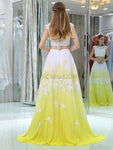 Two-pieces A-line Lace Long Prom Dresses SDP1167