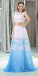 Two-pieces A-line Lace Long Prom Dresses SDP1167