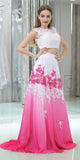 Two-pieces A-line Lace Long Prom Dresses SDP1167