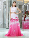 Two-pieces A-line Lace Long Prom Dresses SDP1167