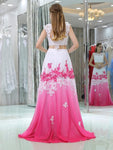 Two-pieces A-line Lace Long Prom Dresses SDP1167