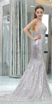 Halter Sequin Mermaid Long Prom Bridesmaid Dresses SDP1166