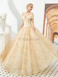 Off the Shoulder Long Evening Prom Dresses Ball Gown SDP1177