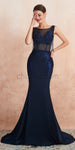 Royal Blue Lace Applique Open Back Mermaid Long Evening Prom Dresses ,XDM1191