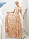 A-line Off the Shoulder Long Evening Prom Dresses SDP1178