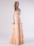 A-line Spaghetti Strap Lace Long Prom Dresses SDP1176