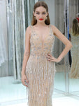 Shining Tulle Mermaid Sequin Beaded Long Evening Prom Dresses , XDM1169