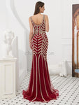 V-neck Mermaid Elegant Long Evening Prom Dresses SDP1142