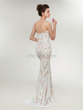 Simple Sweetheart Lace Mermaid Long Evening Prom Dresses, XDM1136