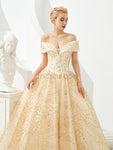 Off the Shoulder Long Evening Prom Dresses Ball Gown SDP1177